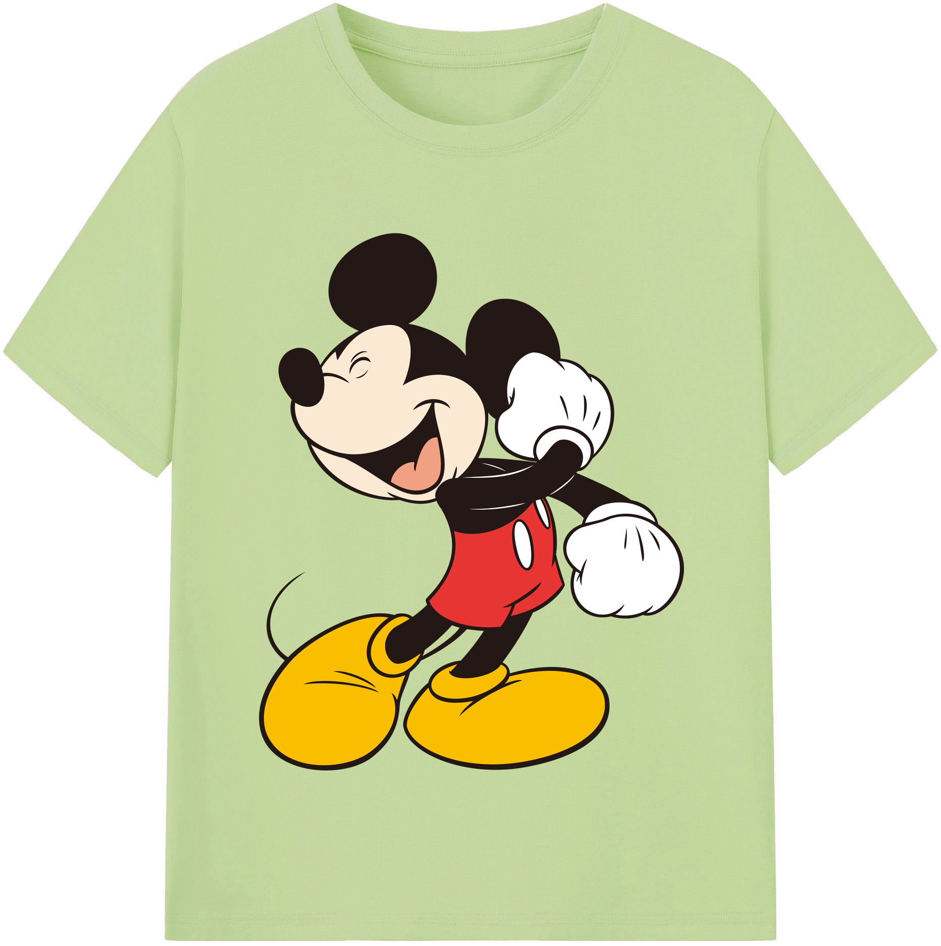 （画像用） ミッキーマウス Mickey Mouse 綿100％半袖Tシャツ（フロントプリント）